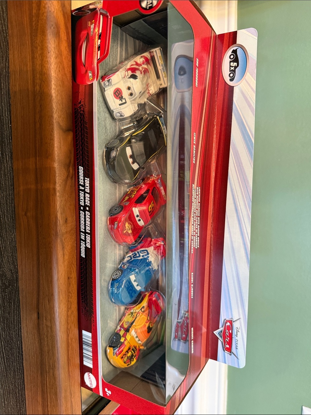Disney Cars 5-Pack Toy Vehicles - Red, White, Black, Blue, Yellow